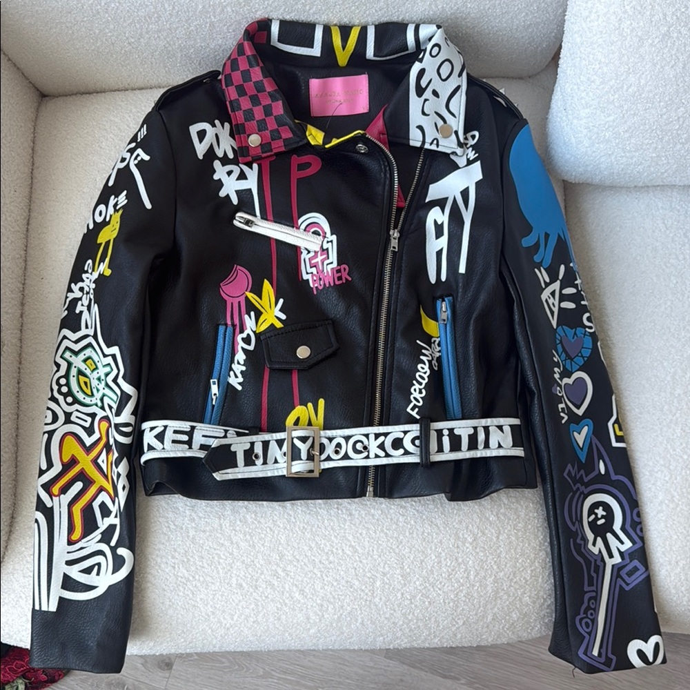 Azalea Wang Graphic Leather Jacket